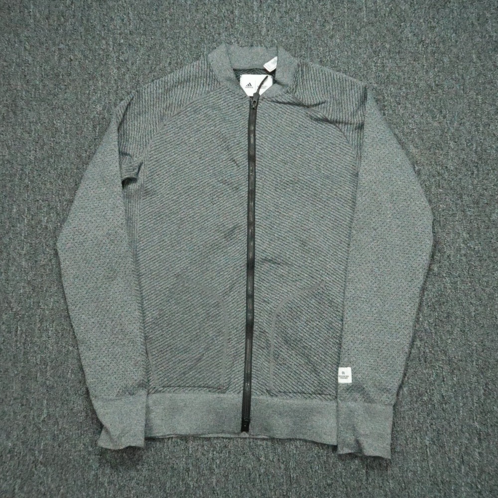Reigning Champ Jacket Womens Small Gray Bomber Seamless Knit Full Zip‎ Pockets